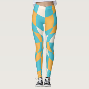 Groovy Daisy Blommigt Heart Checkerboard, Y2K 90s Leggings