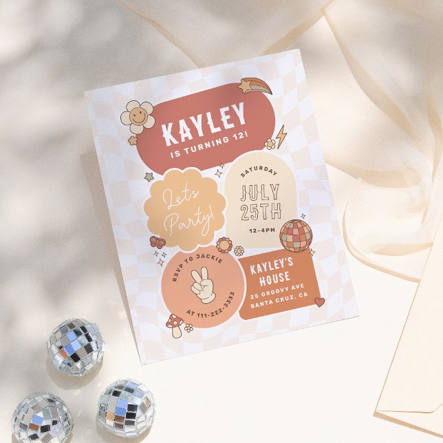 Groovy Daisy Boho Låt oss Party Budget Girl Birthd (Skapare uppladdad)