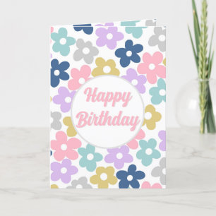Groovy Daisy Flowers Retro Boho Blommigt Tack Kort