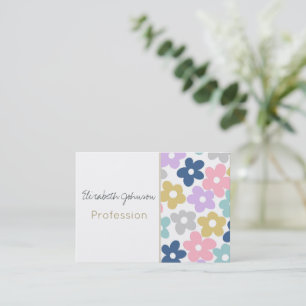 Groovy Daisy Flowers Retro Boho Blommigt Visitkort