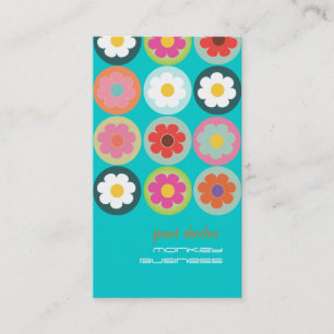 Groovy-Daisy, fluorescerande teal Visitkort