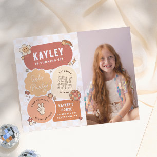 Groovy Daisy Foto Lets Party Budget Flicka Födelse