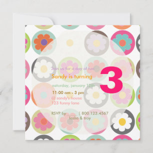 Groovy-Daisy/Ljusare 60 B-dagars del/DIY-färg Inbjudningar