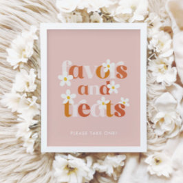 Groovy Daisy Modern Boho Birthday Favors och Treat Poster