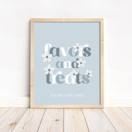 Groovy Daisy Modern Boho Birthday Favors och Treat Poster
