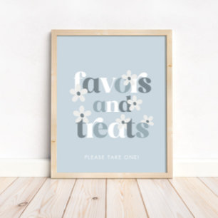 Groovy Daisy Modern Boho Birthday Favors och Treat Poster