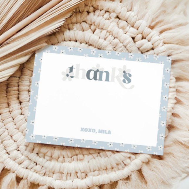 Groovy Daisy Modern Boho Birthday Tack Kort (Skapare uppladdad)