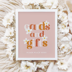 Groovy Daisy Modern Boho Födelsedagskort & Gifts Poster