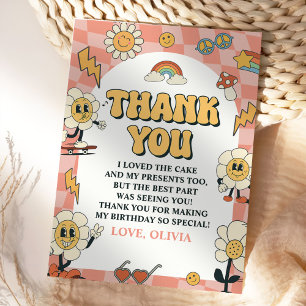 Groovy Daisy & Retro Van Rosa Birthday Tack Kort