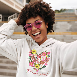 Groovy daisy rosa Flower Hjärtat Valentine Helgdag T Shirt