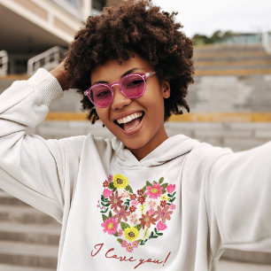 Groovy daisy rosa Flower Hjärtat Valentine Helgdag T Shirt