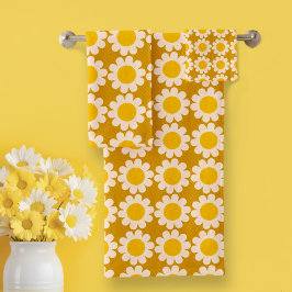 Groovy Daisy sol gult Bath Towel Set