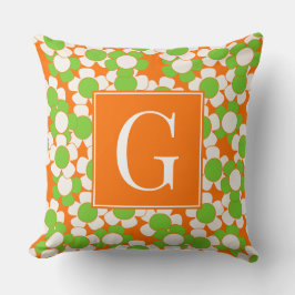 Groovy Daisy Toss - Lime, Orange & Vit Kudde