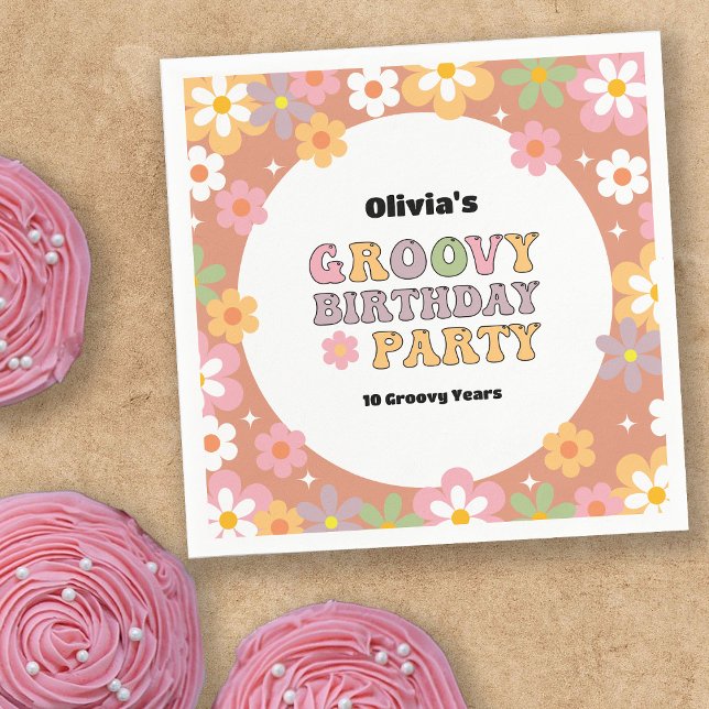 Groovy Daisys Hippie Girl's Birthday Pappersservett (Skapare uppladdad)