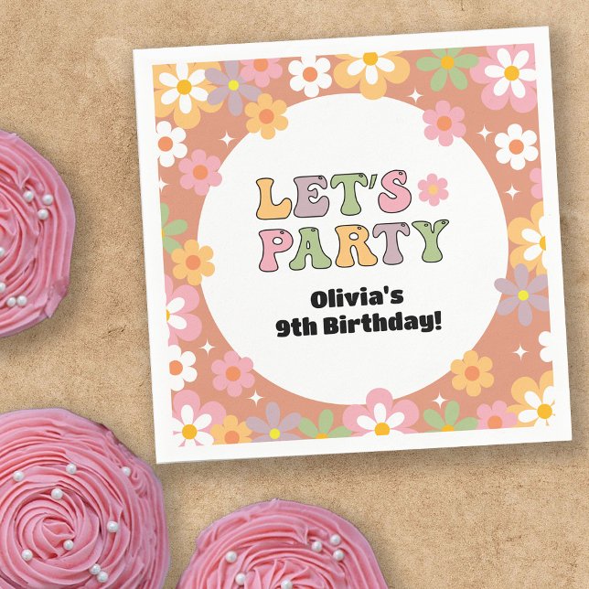 Groovy Daisys Hippie Girl's Birthday Pappersservett (Skapare uppladdad)