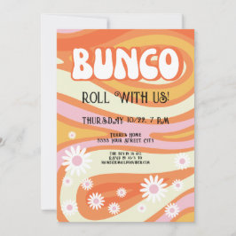 Groovy Dam Night Bunco Party bjudan Inbjudningar
