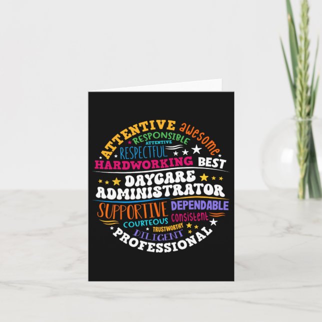 Groovy Daycare Administrator Childcare Provider Af Kort (Framsida)