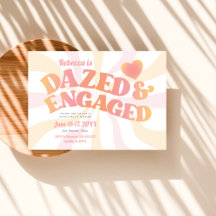 Groovy Dazed and Engaged Sängkammarbröllopsinbjuda