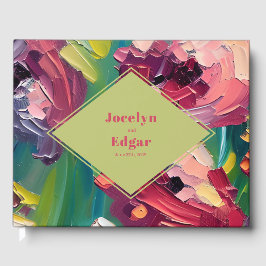 Groovy Deco-målarfärg med inspierat Bröllop Gästböcker