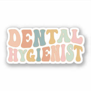 Groovy Dental Hygienist Dental Hygiene Oral Health Klistermärken