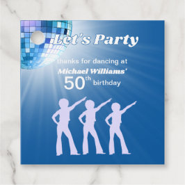 Groovy Disco Ball Blue Mans 50th Birthday Gåvor Etiketter
