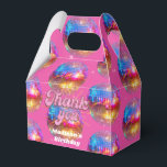Groovy Disco Ball Gold Pink Glitter Birthday Party Presentaskar<br><div class="desc">Do you love the 80s dancing disco ball? The 70s disco ball? Look at our Groovy Disco Ball Gold Pink Glitter Birthday Party Favor Boxes! Celebrate in style with our vibrant birthday disco ball hot pink favor boxes featuring a colorful gold mirror disco ball and dazzling typography with a digital...</div>