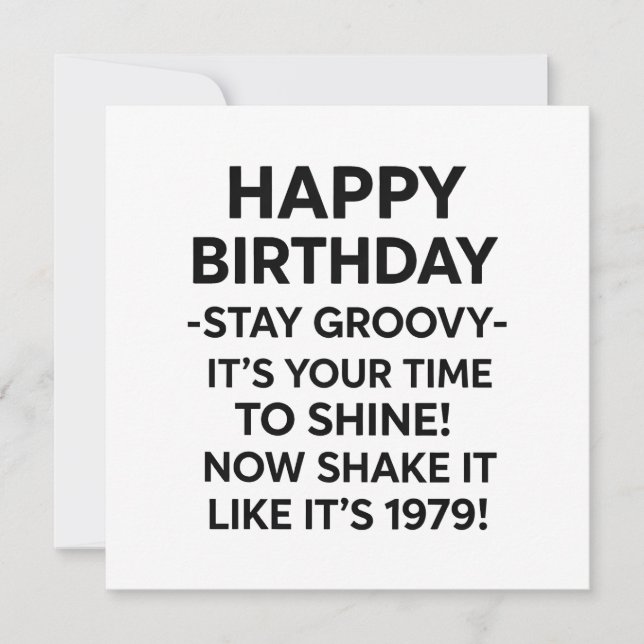 Groovy Disco Birthday Card Gen X Kort (Framsida)