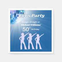 Groovy Disco Boll Blå Mans 50-årsdag