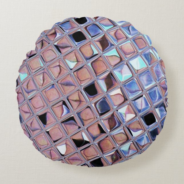 Groovy Disco Boll Spegel Boll Disco Globe Rund Kudde (Framsidan)