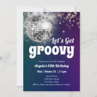 Groovy Disco Dance Party 60:e födelsedagsinbjudan
