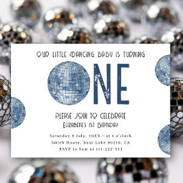 Groovy Disco Dancing Baby First Birthday Inbjudningar