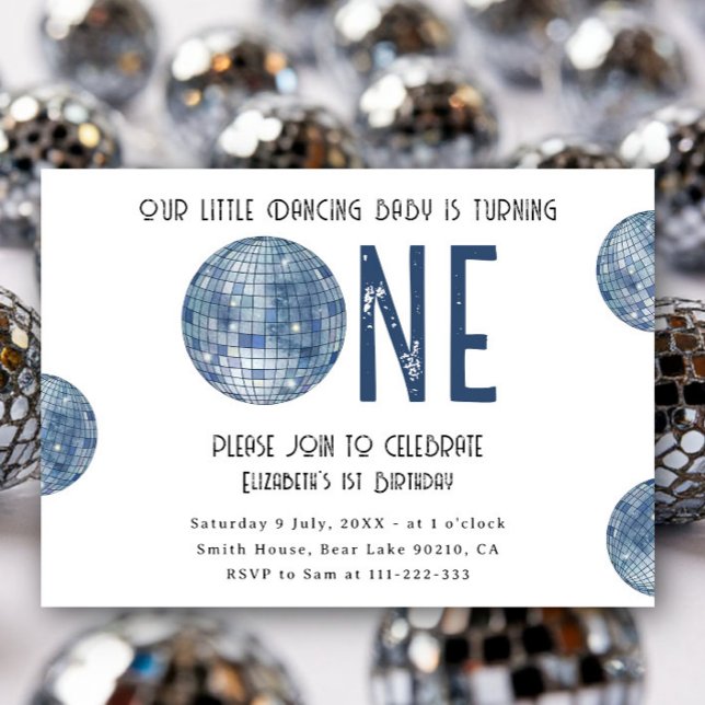 Groovy Disco Dancing Baby First Birthday Inbjudningar (Skapare uppladdad)