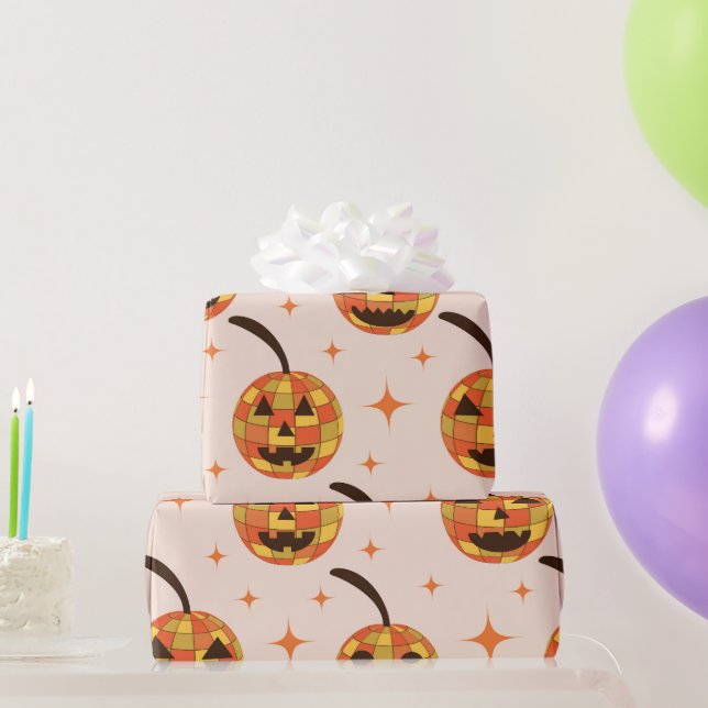 Groovy Disco Halloween-pumpamuster  Presentpapper (Festgåvor)