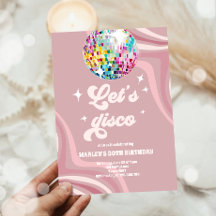 Groovy Disco Party Retro 70-talet Låt oss Disco Bi