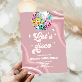 Groovy Disco Party Retro 70-talet Låt oss Disco Bi Inbjudningar