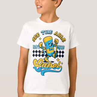 Groovy Down Syndrome Se tabellen ej etikett T Shirt