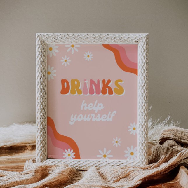 Groovy Drinks Party Sign | Groovy-tecken (Skapare uppladdad)