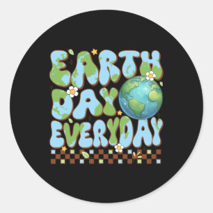 Groovy Earth Day 2025 - daglig dag för Lärare Mana Runt Klistermärke