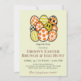 Groovy Easter Brunch Egg Hunt Invitation Inbjudningar