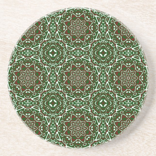 Groovy Eclectic Ornate jul Mandala Mönster Underlägg (Framsidan)