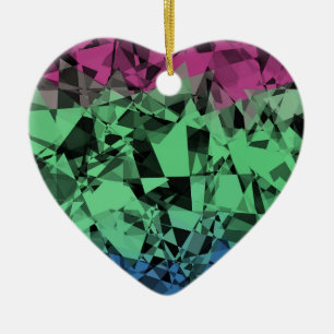 Groovy Eklektisk Retro Trippy Polysexual Pride Fla Julgransprydnad Keramik