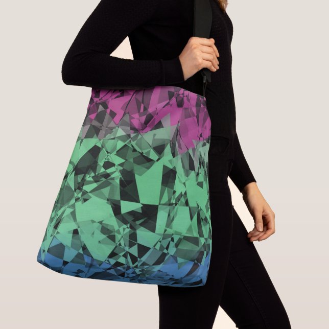 Groovy Eklektisk Retro Trippy Polysexuell Pride Fl Axelväska (Närbild)