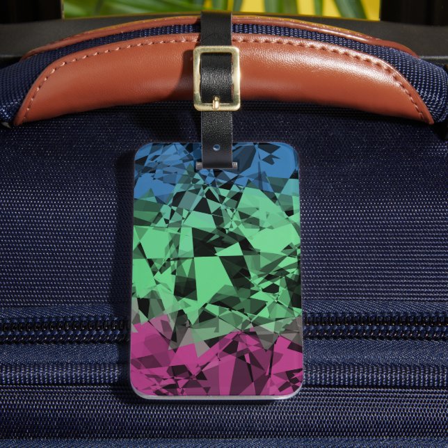 Groovy Eklektisk Retro Trippy Polysexuell Pride Fl Bagagebricka (Framsida Insitu 2)