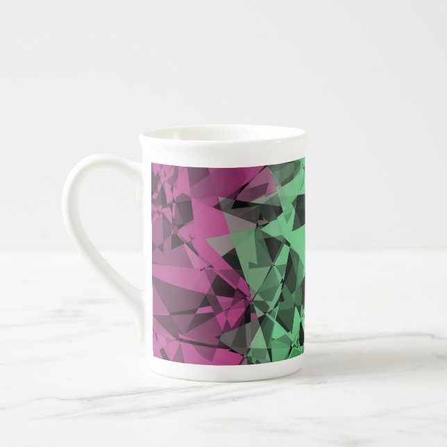 Groovy Eklektisk Retro Trippy Polysexuell Pride Fl Benporslin Mugg (Vänster)