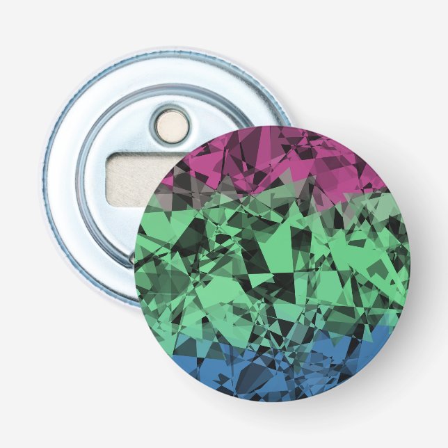 Groovy Eklektisk Retro Trippy Polysexuell Pride Fl Flasköppnare (Framsidan)