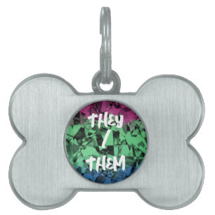 Groovy Eklektisk Retro Trippy Polysexuell Pride Fl ID-bricka Husdjur