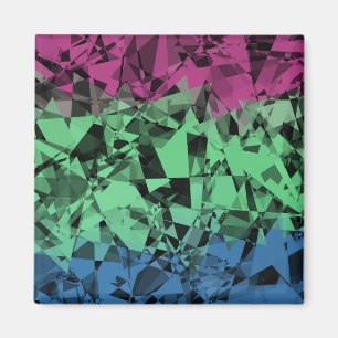 Groovy Eklektisk Retro Trippy Polysexuell Pride Fl Magnet