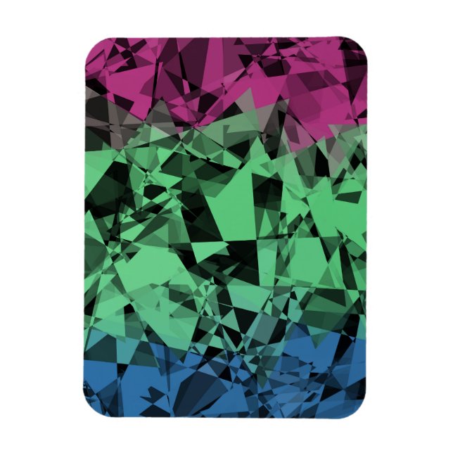Groovy Eklektisk Retro Trippy Polysexuell Pride Fl Magnet (Vertikal)