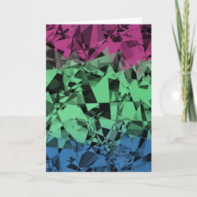 Groovy Eklektisk Retro Trippy Polysexuell Pride Fl Tack Kort (Framsida)