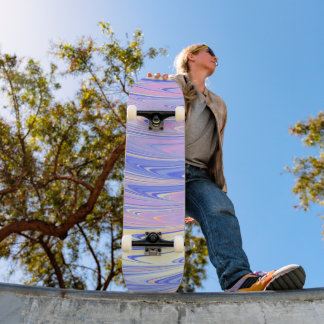 Groovy Eklektisk Särpräglad Vågig Pastell Abstrakt Mini Skateboard Bräda 18,5 Cm